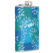 Blue Green Ivy Leaf Watercolor フラスク (右)