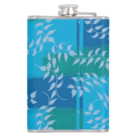 Blue Green Ivy Leaf Watercolor フラスク (裏面)