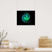 BLUE GREEN LIGHT VORTEX ポスター (キッチン)