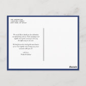 BLUE & GREEN MASON JARS'結婚s THANK YOUポストカード ポストカード (裏面)