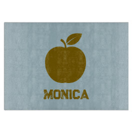 Blue green modern script name  カッティングボード