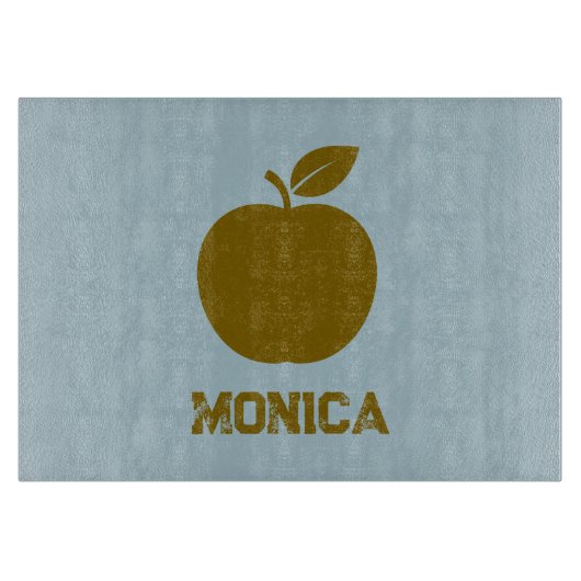 Blue green modern script name  カッティングボード (正面)