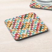 Blue Green Orange Grunge Circle Abstract Modern コースター (左側)