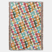 Blue Green Orange Grunge Circle Abstract Modern スローブランケット (正面縦)