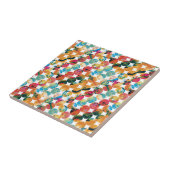 Blue Green Orange Grunge Circle Abstract Modern タイル (側面)