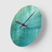 Blue Green Paradise ラウンド壁時計 (傾斜)