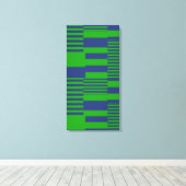 Blue Green Patchwork Stripes Design  キャンバスプリント (インサイチュ (ウッドフロア))