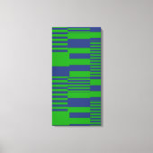 Blue Green Patchwork Stripes Design  キャンバスプリント (正面)