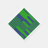 Blue Green Patchwork Stripes Design  スタンダードカクテルナプキン (角)