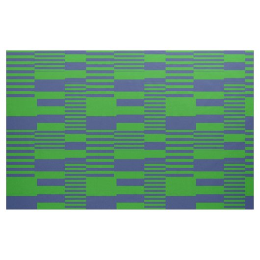 Blue Green Patchwork Stripes Design  ファブリック (ファットクウォーター)