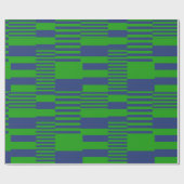 Blue Green Patchwork Stripes Design  ラッピングペーパー (フラット)
