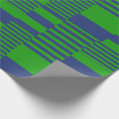 Blue Green Patchwork Stripes Design  ラッピングペーパー (角)