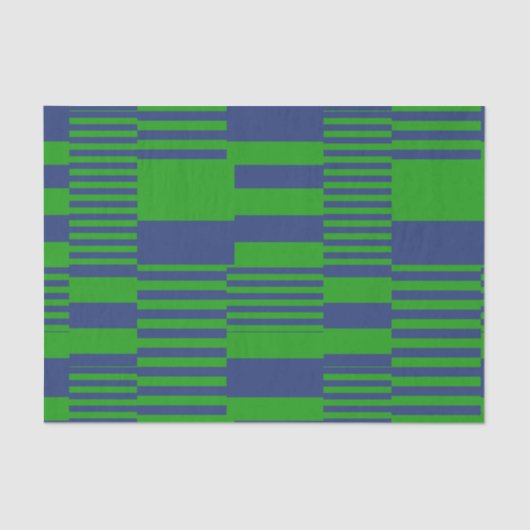 Blue Green Patchwork Stripes Design  薄葉紙 (正面)