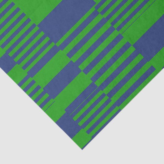 Blue Green Patchwork Stripes Design  薄葉紙 (詳細)