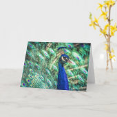 Blue & Green PeacockグリーティングカードのBliliance カード (黄色い花)