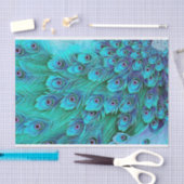 Blue Green Peacock Tissue Paper 薄葉紙 (クラフト)