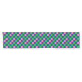 Blue Green Pink Checkered Pattern Design  ショートテーブルランナー (横)