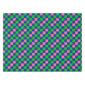 Blue Green Pink Checkered Pattern Design  テーブルクロス (正面(横))