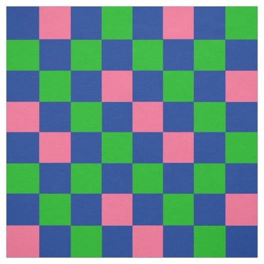Blue Green Pink Checkered Pattern Design  ファブリック (見本)