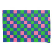 Blue Green Pink Checkered Pattern Design  枕カバー (正面)