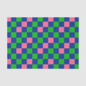 Blue Green Pink Checkered Pattern Design  薄葉紙 (正面)