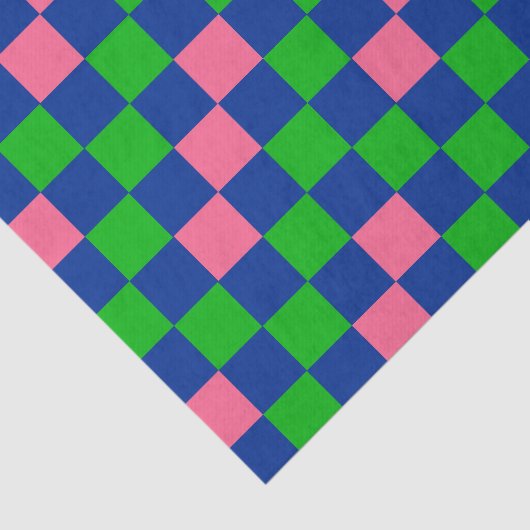 Blue Green Pink Checkered Pattern Design  薄葉紙 (詳細)