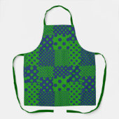 Blue Green Polka Dots Patchwork  エプロン (正面)