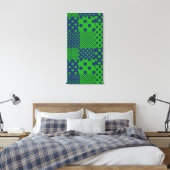 Blue Green Polka Dots Patchwork  キャンバスプリント (インサイチュ (寝室))