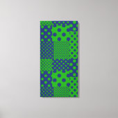 Blue Green Polka Dots Patchwork  キャンバスプリント (正面)