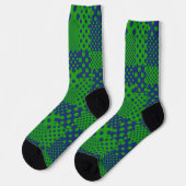 Blue Green Polka Dots Patchwork  ソックス (左)