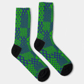 Blue Green Polka Dots Patchwork  ソックス (右)