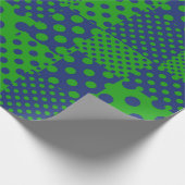 Blue Green Polka Dots Patchwork  ラッピングペーパー (角)