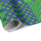 Blue Green Polka Dots Patchwork  ラッピングペーパー (ロールコーナー)