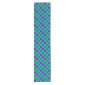 Blue Green Purple Checkered Pattern Design  ショートテーブルランナー (正面)