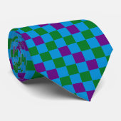 Blue Green Purple Checkered Pattern Design  ネクタイ (ロール)