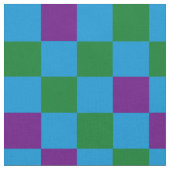 Blue Green Purple Checkered Pattern Design  ファブリック (クローズアップ)