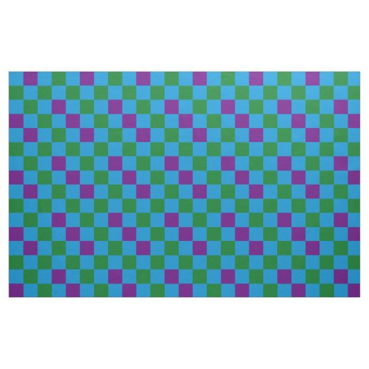 Blue Green Purple Checkered Pattern Design  ファブリック (ファットクウォーター)