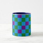 Blue Green Purple Checkered Pattern Design  マグカップ (中央)