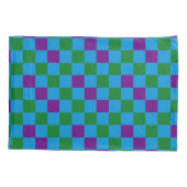 Blue Green Purple Checkered Pattern Design  枕カバー (裏面)