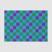Blue Green Purple Checkered Pattern Design  薄葉紙 (正面)
