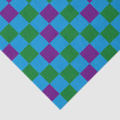 Blue Green Purple Checkered Pattern Design  薄葉紙 (詳細)