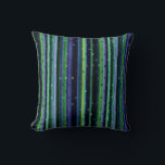 Blue, green, purple geometric with stripes クッション<br><div class="desc">Blue,  green,  purple geometric with stripes</div>