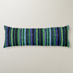 Blue, green, purple geometric with stripes ボディピロー<br><div class="desc">Blue,  green,  purple geometric with stripes</div>