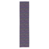 Blue, green, purple, pink squares with stripes ショートテーブルランナー (正面)