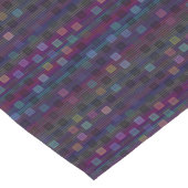 Blue, green, purple, pink squares with stripes ショートテーブルランナー (コーナー)