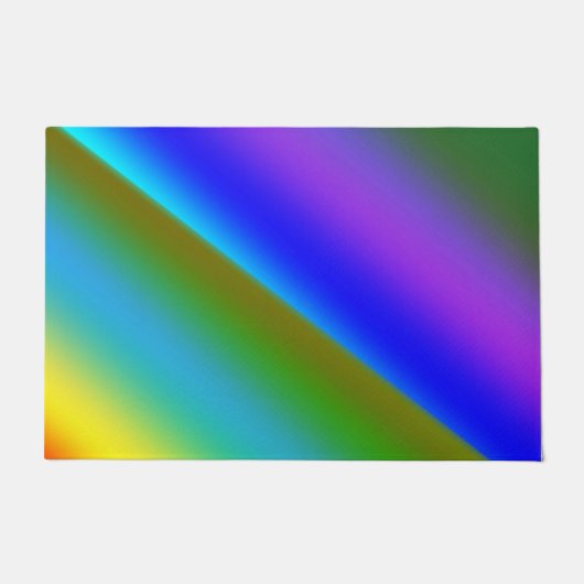 Blue green rainbow abstract texture pattern art  t ドアマット (正面)