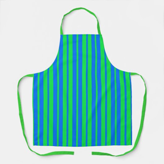 Blue Green Stylish Stripes Pattern Design  エプロン (正面)