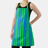 Blue Green Stylish Stripes Pattern Design  エプロン