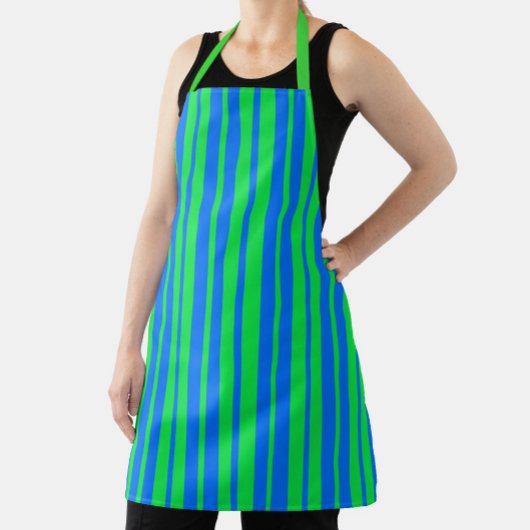 Blue Green Stylish Stripes Pattern Design  エプロン