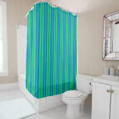 Blue Green Stylish Stripes Pattern Design  シャワーカーテン (インサイチュ)